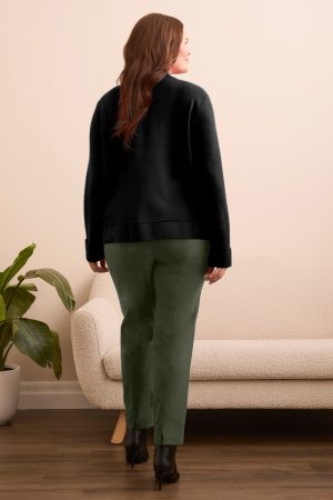 Double Knit Button-Front Cardigan-Black