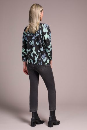 Soft Yarn Three-Quarter Sleeve Crewneck Sweater-Mint