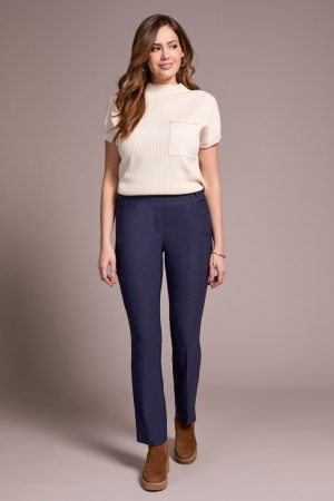 Petite Bengaline Stretch Flatten It® Pull-On Pants-Sapphire