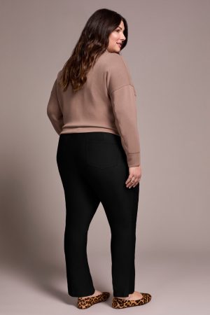 Bengaline Stretch Flatten It® Pull-On Pants-Black