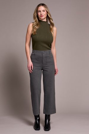 Signature Every Body Ponte High Rise Capri Pants-H charcoal
