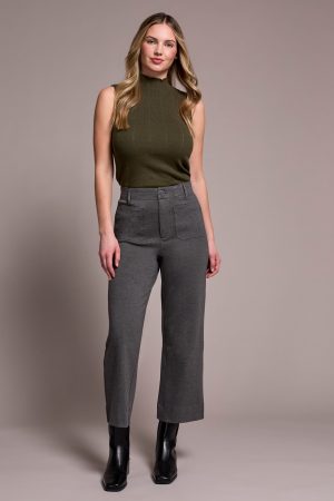 Signature Every Body Ponte High Rise Capri Pants-H charcoal
