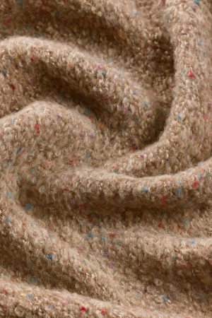 Boucle Long-Sleeve Crew Neck Sweater-Icelatte