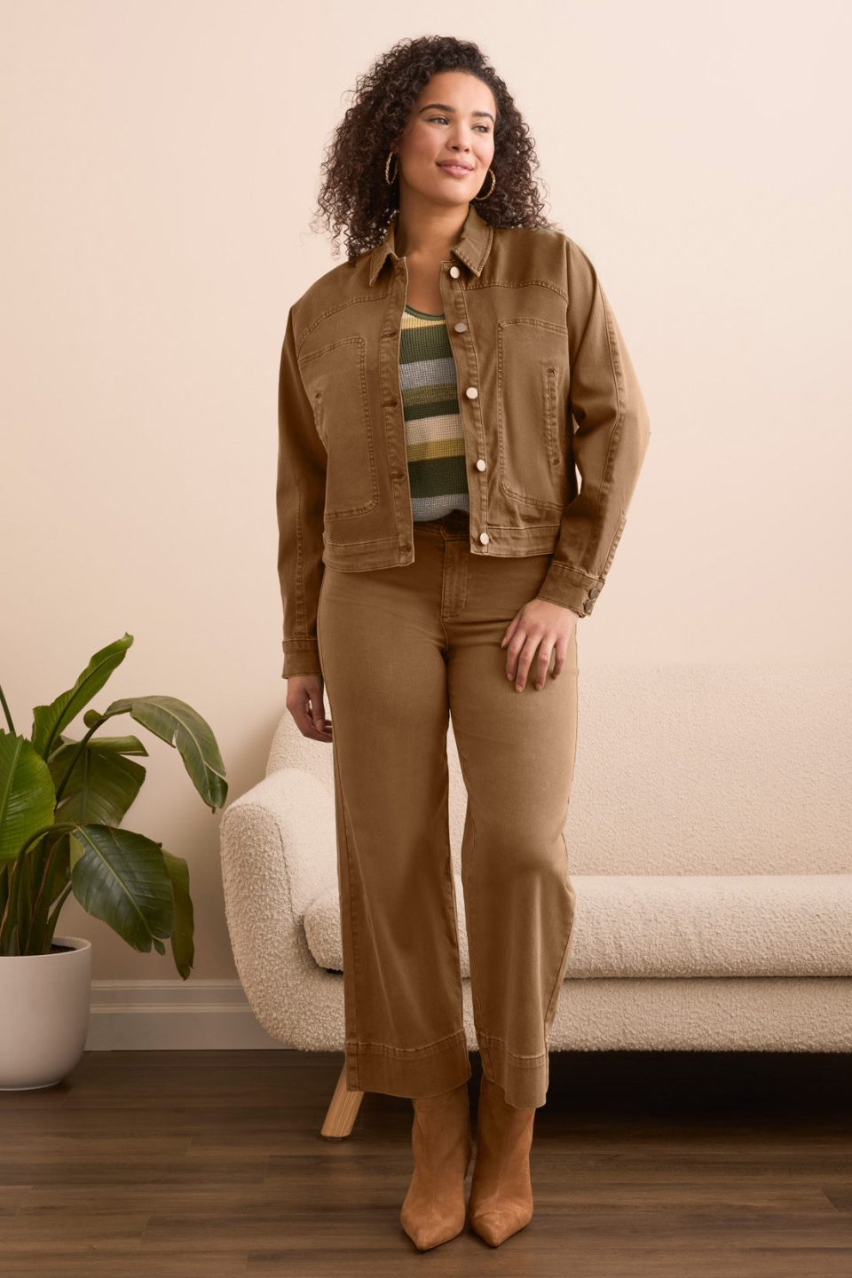 Comfort Stretch Raglan Sleeve Jacket-Walnut