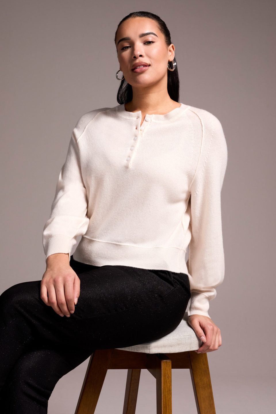 Signature Cashmere Deluxe Sweater-Moonstone