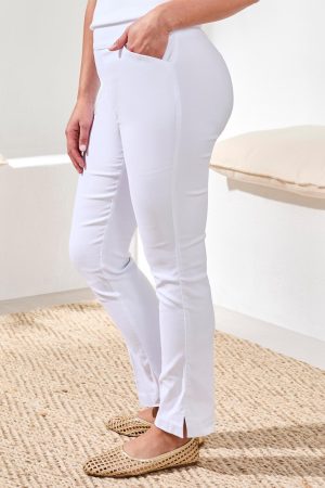 Performance Stretch Flatten It® Slimming Ankle Pants-White