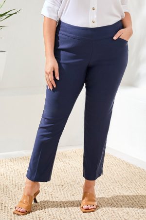 Performance Stretch Flatten It® Slimming Ankle Pants-Deepblue