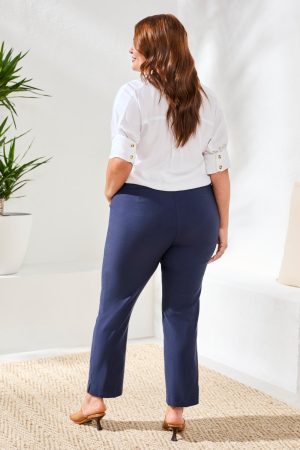 Performance Stretch Flatten It® Slimming Ankle Pants-Deepblue