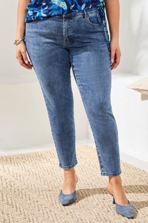 Sophia Curvy Fit Ankle Jeans-Dk.Vintage