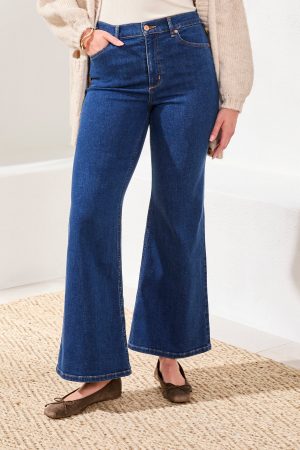 Brooke High Rise Palazzo Jeans-Bluedream