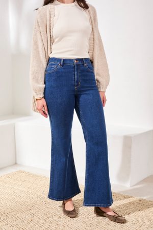 Brooke High Rise Palazzo Jeans-Bluedream