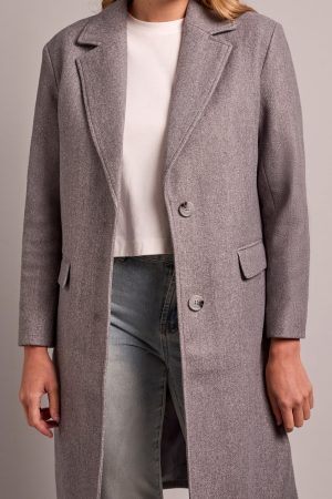 Ultra-Soft Knit Coat With Removable Fooler Hoodie-LtGreyMix