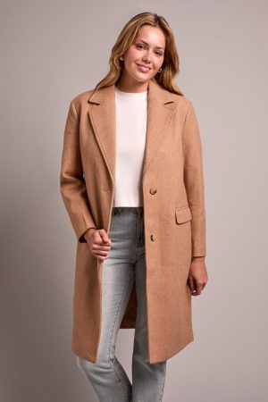 Ultra-Soft Knit Coat With Removable Fooler Hoodie-Almond Latte