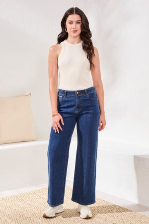 Blue Thread Brooke High Rise Wide Leg Denim Trouser-Bluedream
