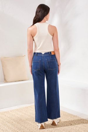 Blue Thread Brooke High Rise Wide Leg Denim Trouser-Bluedream