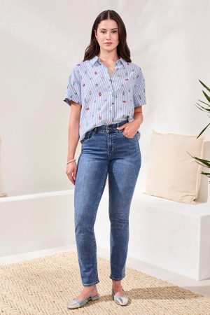 Sophia Curvy Fit Straight Leg Jeans-Dk.Vintage