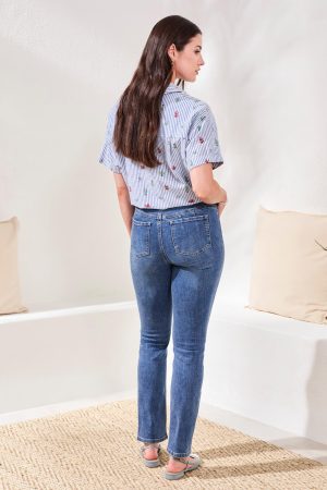 Sophia Curvy Fit Straight Leg Jeans-Dk.Vintage