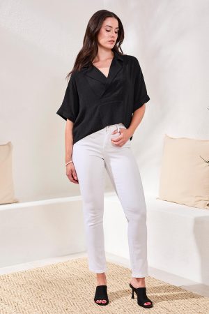 Sophia Curvy Fit Straight Leg Jeans-White