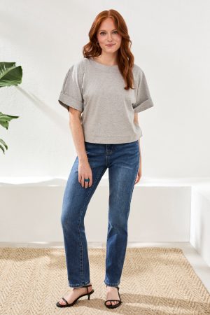 Petite Sophia Curvy Straight Leg Jeans-Dk.Vintage