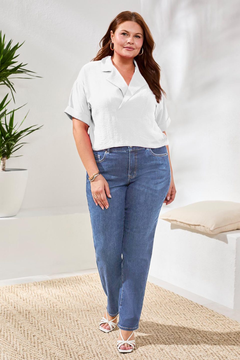 Sophia Curvy Straight Leg Jeans-Dk.Vintage