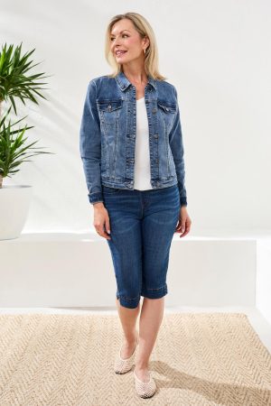 Classic Fit Comfort Stretch Denim Jacket-Dk.Vintage