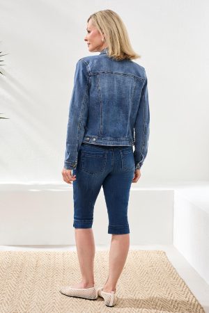 Classic Fit Comfort Stretch Denim Jacket-Dk.Vintage