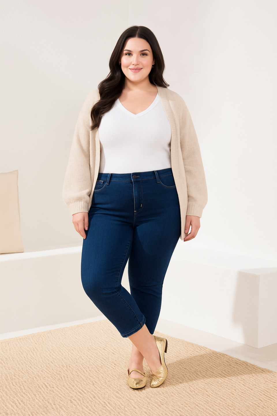 Sophia Curvy Micro Flare Jeans-Deepwater