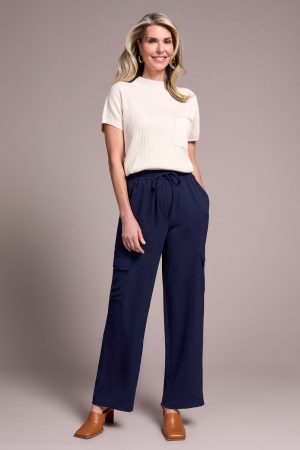 Airflow Elastic-Waist Flowy Cargo Pants-Nightfall