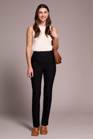 Bengaline Stretch Flatten It® Pull-On Pants-Black