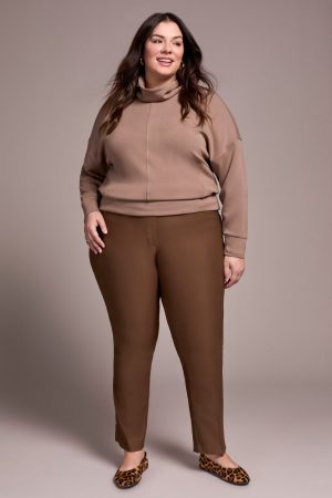 Bengaline Stretch Flatten It® Pull-On Pants-Wood