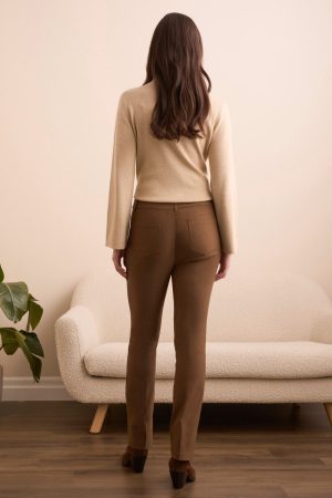 Bengaline Stretch Flatten It® Pull-On Pants-Wood