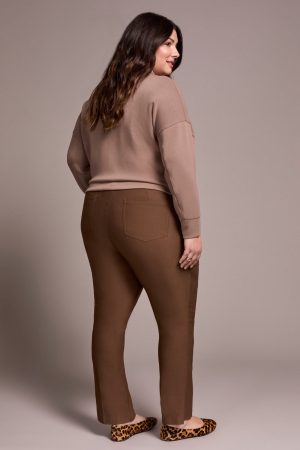 Bengaline Stretch Flatten It® Pull-On Pants-Wood