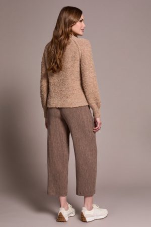 Boucle Long-Sleeve Crew Neck Sweater-Icelatte