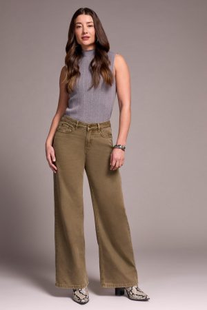 Brooke High Rise Hugging Wide Leg Jeans-Oliveleaf