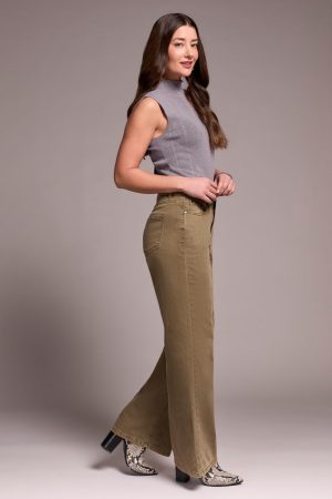 Brooke High Rise Hugging Wide Leg Jeans-Oliveleaf