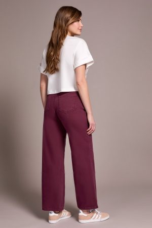 Brooke High Rise Hugging Wide Leg Jeans-Passion plum