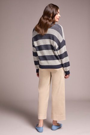 Buttoned-Front Sweater Cardigan-Sapphire