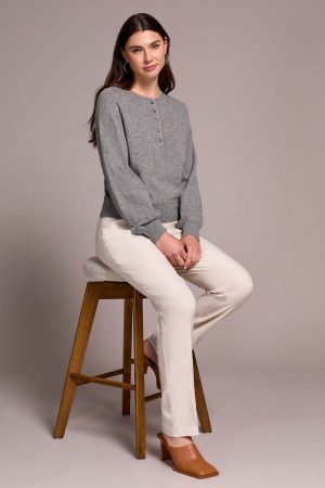 Signature Cashmere Deluxe Sweater-H charcoal