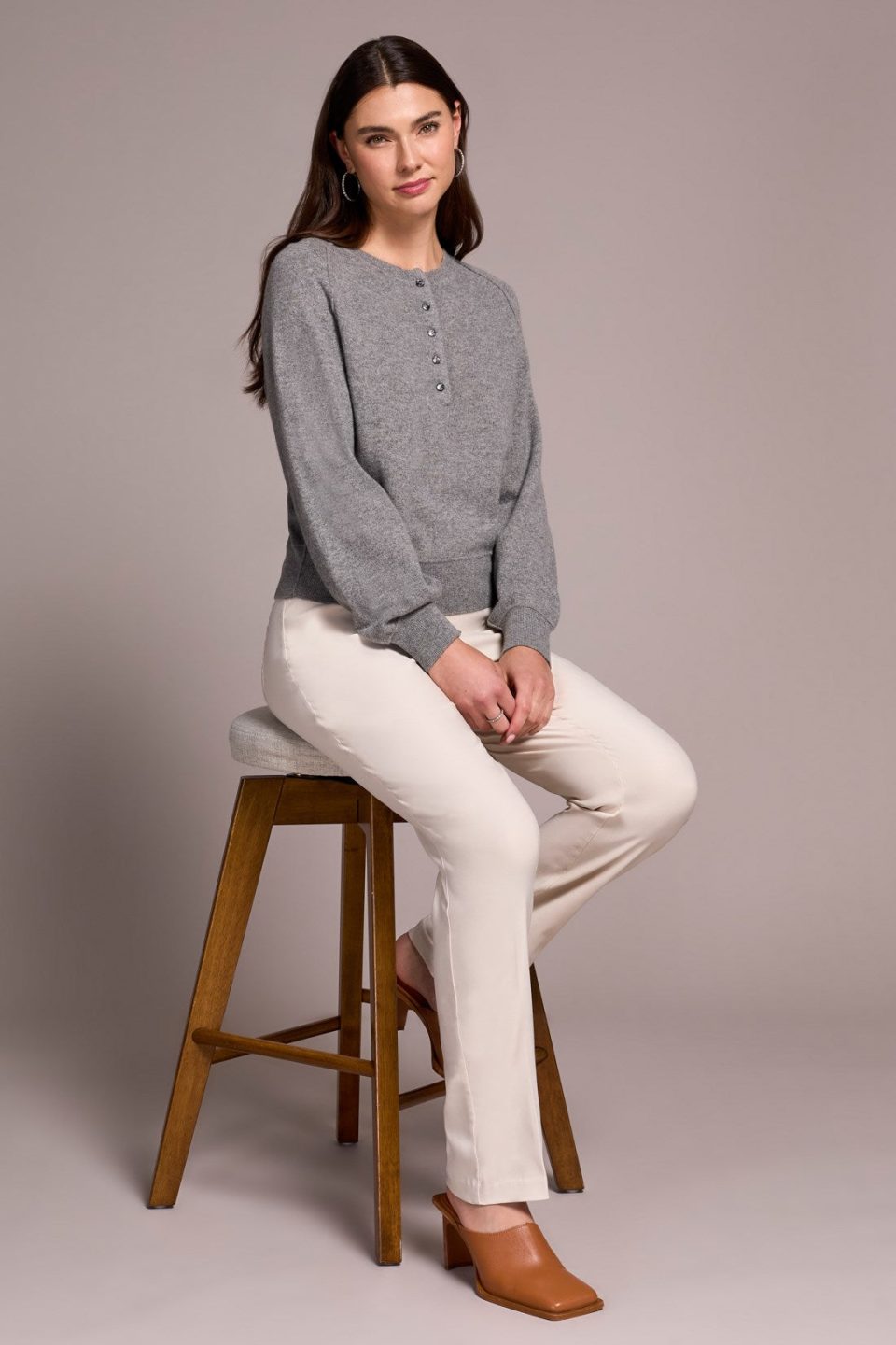 Signature Cashmere Deluxe Sweater-H charcoal