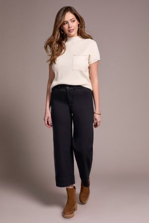 Comfort Stretch High Rise Palazzo Pants-Black