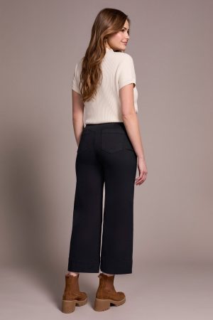 Comfort Stretch High Rise Palazzo Pants-Black