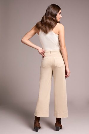 Comfort Stretch High Rise Palazzo Pants-Sandstone