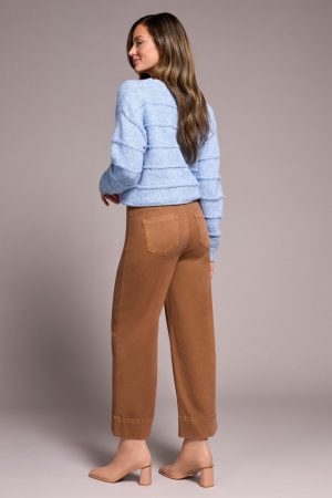 Comfort Stretch High Rise Palazzo Pants-Walnut