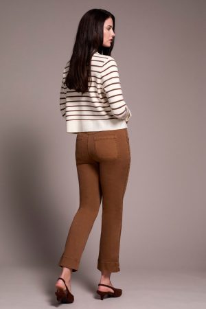 Double Knit Button-Front Stripe Cardigan-Moonstone