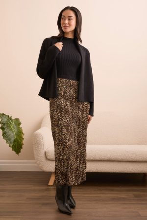 Double Knit Shawl Collar Coatigan-Black