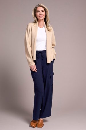 Double Knit Shawl Collar Coatigan-H latte