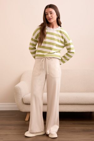 Signature Everybody Stretch Ponte Palazzo Pull-On Pants-Moonstone