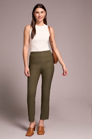 Flatten It® Pull-On Slim Leg Ankle Pants-Ivy