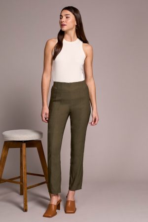 Flatten It® Pull-On Slim Leg Ankle Pants-Ivy