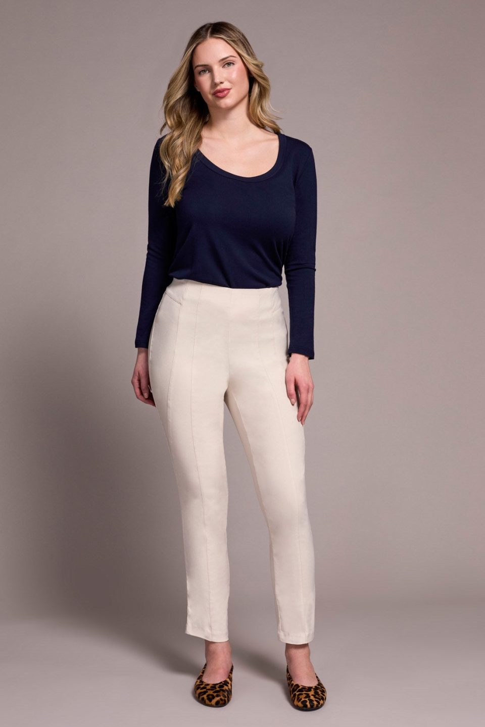 Flatten It® Pull-On Slim Leg Ankle Pants-Moonstone